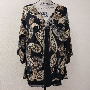 Julie's Closet Top Black Tan Plus Size Made in USA